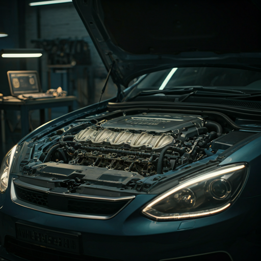 Tekniker utför felsökning och OBD-diagnos på bil hos GS Motors i Järfälla